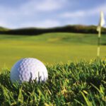 golf ball and flag