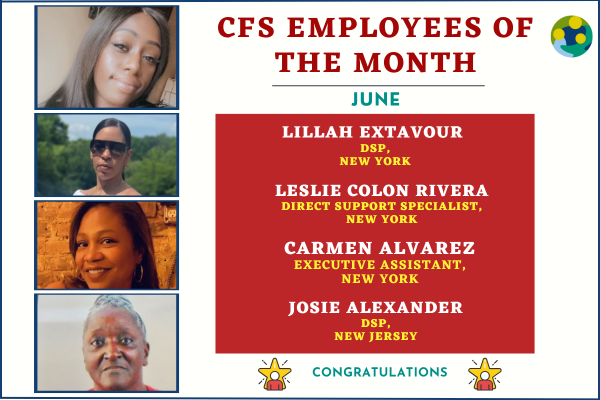 June Employees of the Month at CFS - The Center for Family Support