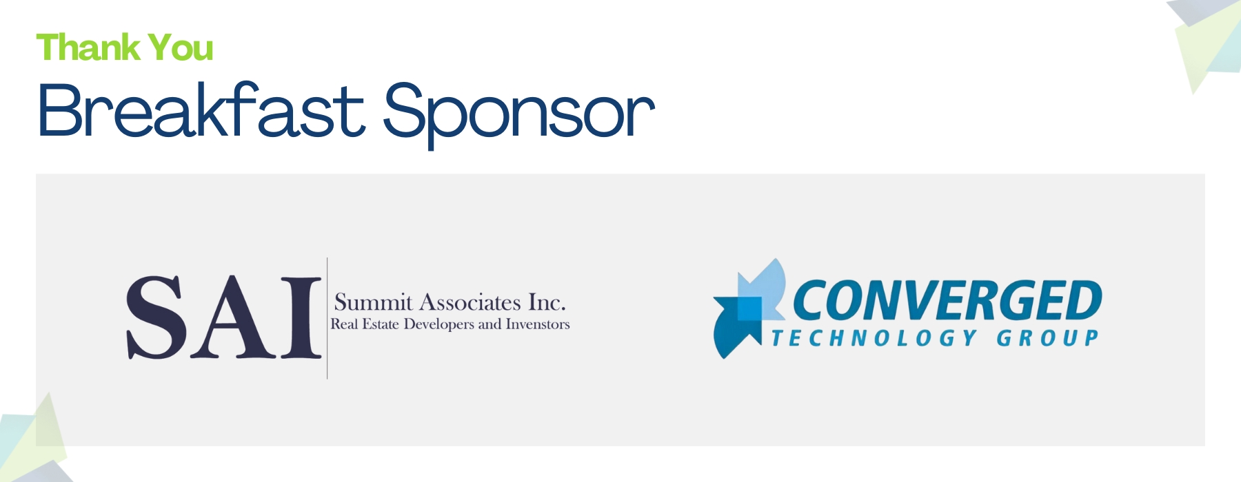 Thank you to our sponsors